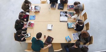 Students studying