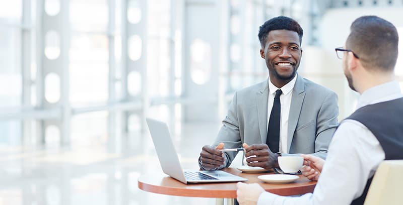 Business man with laptop working